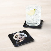 Glücklicher kleiner Panda Getränkeuntersetzer (Rechte Seite)
