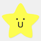 glücklicher kleiner Star Stern-Aufkleber (Vorderseite)