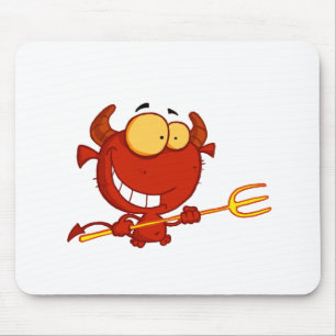 Glücklicher-kleiner-Teufel-mit-Heugabel Mousepad