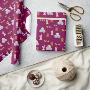Glücklicher Kleinkind-Geburtstag weinfarben Geschenkpapier
