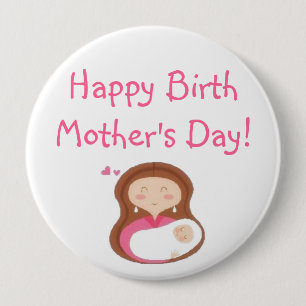 Glücklicher Knopf der biologischen Mutter Tages Button