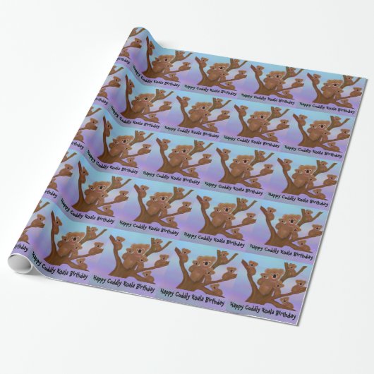 Glücklicher knuddeliger Koala-Geburtstag Geschenkpapier (Ungerollt)