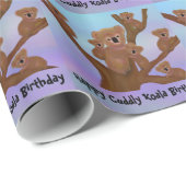 Glücklicher knuddeliger Koala-Geburtstag Geschenkpapier (Rolleneckpunkt)