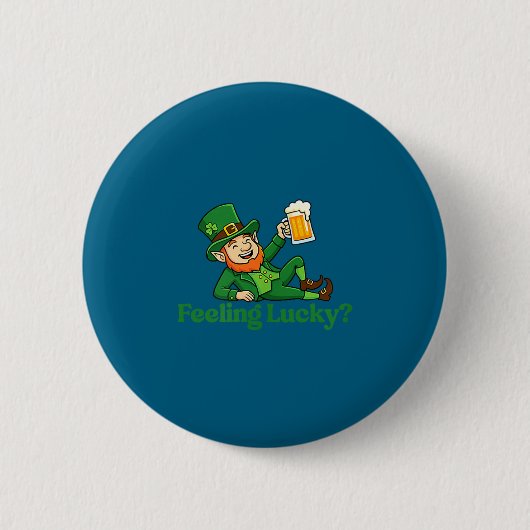 Glücklicher Kobold am St. Patrick's Day Button (Vorderseite)