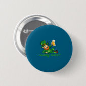 Glücklicher Kobold am St. Patrick's Day Button (Vorne & Hinten)