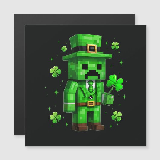 Glücklicher Kobold Lustiges St. Patrick's Day Vide Magnetkarte (Vorne/Hinten)
