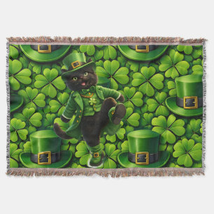 Glücklicher Kobold schwarze Katze St. Patrick's Da Decke