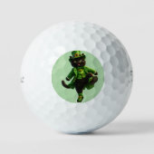 Glücklicher Kobold schwarze Katze St. Patrick's Da Golfball (Vorderseite)