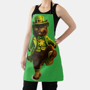 Glücklicher Kobold schwarze Katze St. Patrick's Da Schürze