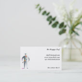 Glücklicher Koch Visitenkarte (Stehend Vorderseite)