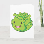Glücklicher Kohl-Gemüselächeln Karte (Vorderseite)