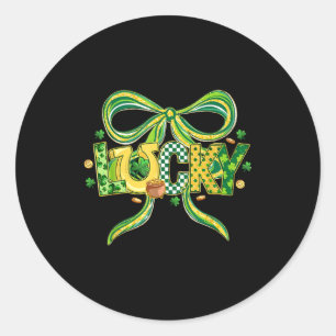 Glücklicher Kokettenbogen Cute Retro St. Patricks Runder Aufkleber