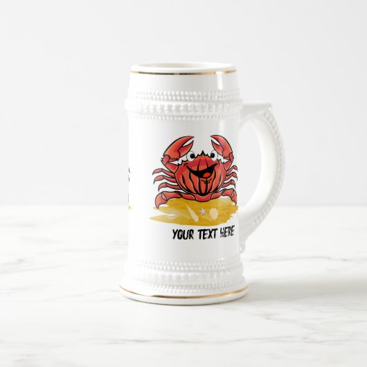 GLÜCKLICHER KRAB (EDITABLE) BIERGLAS (VorderseiteRechts)