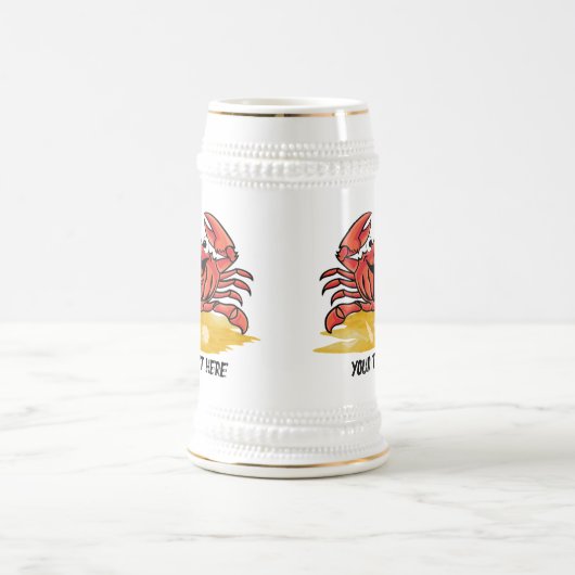 GLÜCKLICHER KRAB (EDITABLE) BIERGLAS (Mittel)