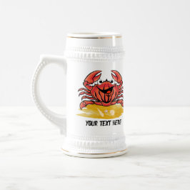 GLÜCKLICHER KRAB (EDITABLE) BIERGLAS