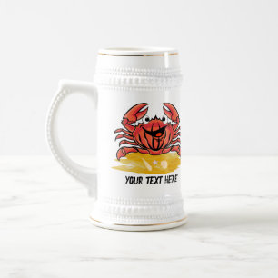 GLÜCKLICHER KRAB (EDITABLE) BIERGLAS