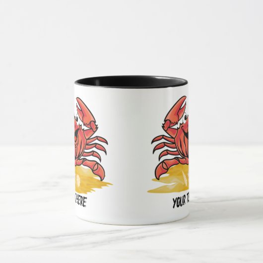 GLÜCKLICHER KRAB (EDITABLE) TASSE (Zentrum)