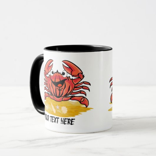 GLÜCKLICHER KRAB (EDITABLE) TASSE (Vorderseite Links)