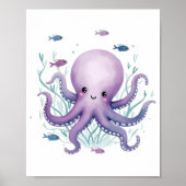Glücklicher Krake Poster (Vorne)