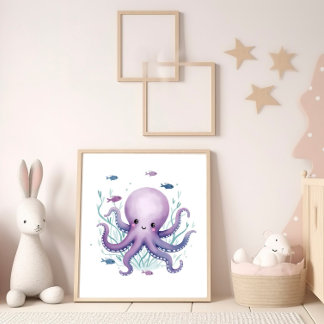 Glücklicher Krake Poster