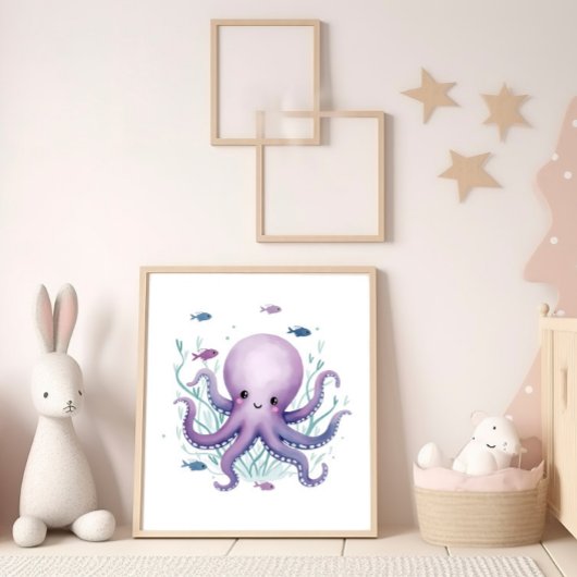 Glücklicher Krake Poster