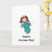 Glücklicher Krankenschwester-Tag - Gruß-Karte Karte (Gelbe Blume)