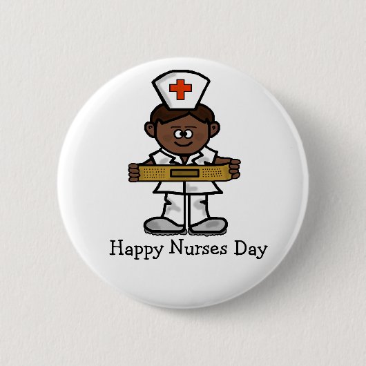 Glücklicher Krankenschwester-Tagesknopf - Button (Vorderseite)