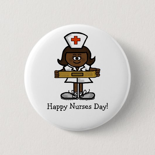 Glücklicher Krankenschwester-Tagesknopf - Button (Vorderseite)