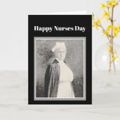 Glücklicher Krankenschwester-Tagesspaß-Vintages Karte (Gelbe Blume)