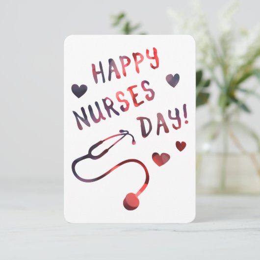 glücklicher Krankenschwestertag BOKEH Einladung (Stehend Vorderseite)