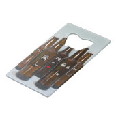 Glücklicher Kreditkartenflaschenöffner (Vorderseite Schrägansicht)