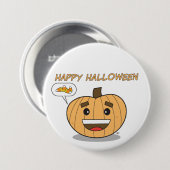 Glücklicher Kürbis Halloweens Kawaii - Knopf Button (Vorne & Hinten)