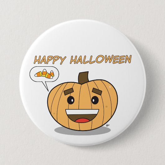 Glücklicher Kürbis Halloweens Kawaii - Knopf Button (Vorderseite)