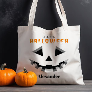 Glücklicher Kürbis Happy Halloween Süßigkeiten ode Tragetasche