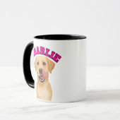 Glücklicher Labrador leckt Nase Tasse (Vorderseite Links)