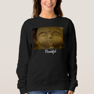 Glücklicher lächelnder Buddha dankbarer Minimalist Sweatshirt