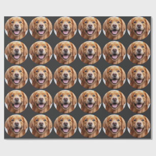 Glücklicher lächelnder Golden Retriever Geschenkpapier
