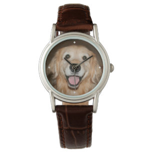 Glücklicher lächelnder golden retriever-Hund Armbanduhr