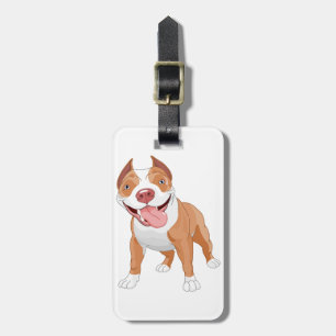 Glücklicher lächelnder Pit Bull Gepäckanhänger