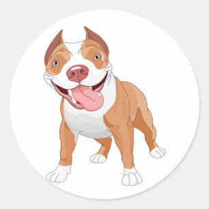 Glücklicher lächelnder Pit Bull Runder Aufkleber