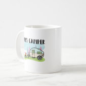 Glücklicher Lagerbewohner-Camping Glamping Kaffeetasse (Vorderseite Links)
