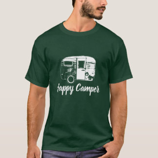 Glücklicher Lagerbewohner-Retro T-Shirt