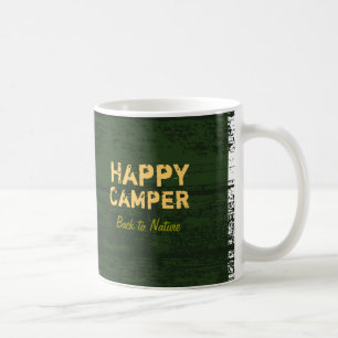 Glücklicher Lagerbewohner-rustikale Kaffeetasse
