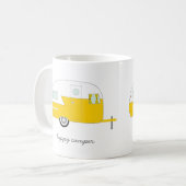 Glücklicher Lagerbewohner-Tasse - Gelb Kaffeetasse (Vorderseite Links)