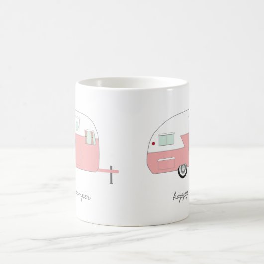 Glücklicher Lagerbewohner-Tasse - Rosa Kaffeetasse (Mittel)