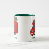 Glücklicher Lagerbewohner-Tasse Zweifarbige Tasse (Mittel)