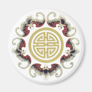 Glücklicher Langlebigkeits-Chinese-Charme Magnet