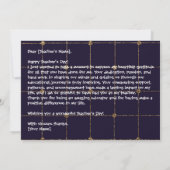 Glücklicher Lehrer Tag Dankeschön Karte. Dankeskarte (Rückseite)