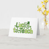 Glücklicher Lehrer zum St. Patrick's Day Lehrer Da Karte (Gelbe Blume)