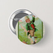 Glücklicher Leprechaun Button (Vorne & Hinten)